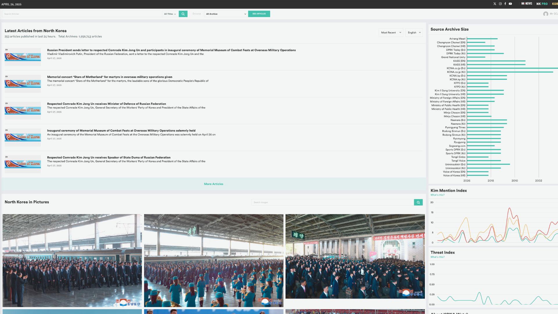 KCNA Watch homepage