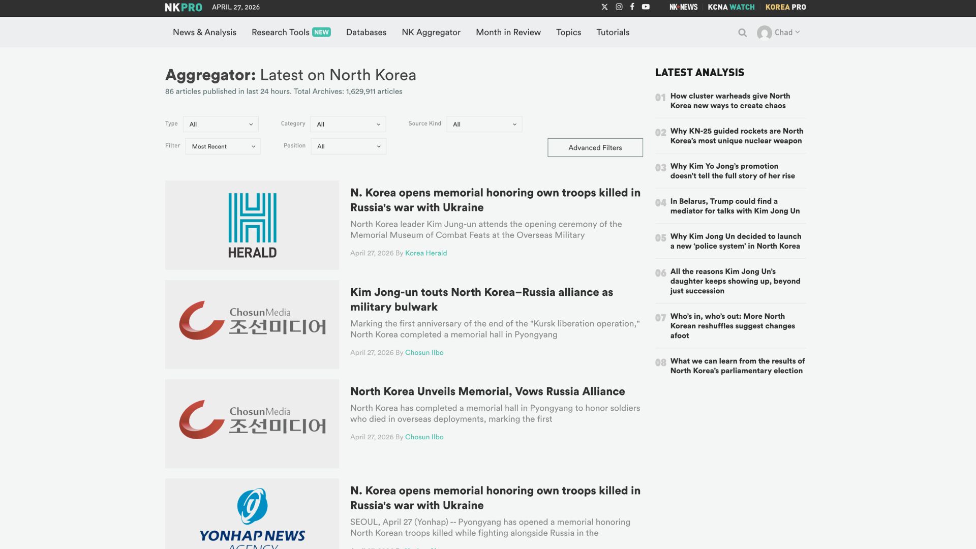 NK PRO Aggregator interface view