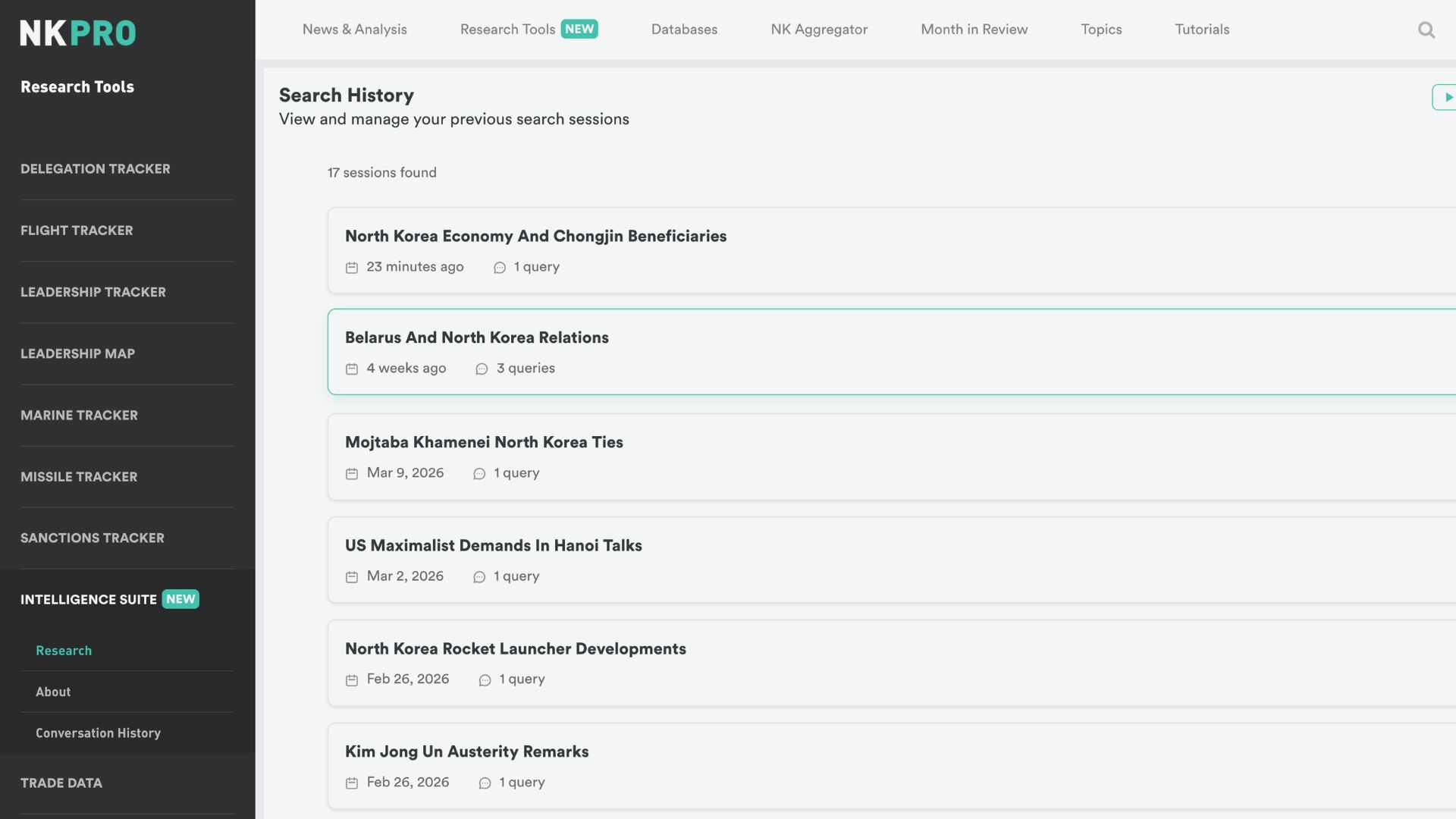Intelligence Suite mobile view