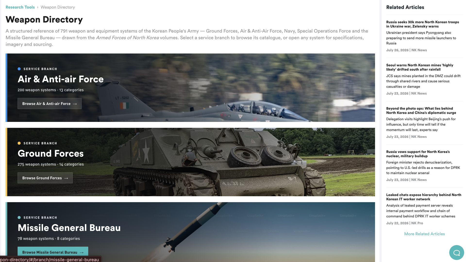 NK PRO Weapon Directory service branch index